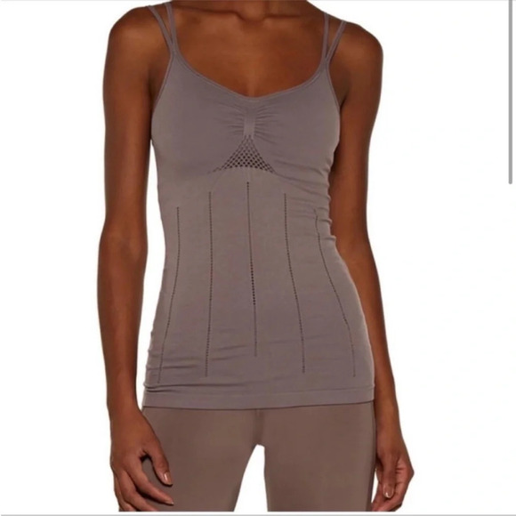 Adidas by Stella McCartney Pants - Stella McCartney adidas SET cement mushroom color essential studio tights & tank